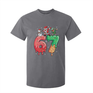 67 Six Seven Christmas T Shirt For Kid Funny Dabbing Santa Elf Friends 6 7 Meme Gen Alpha Slang TS10 Charcoal Print Your Wear