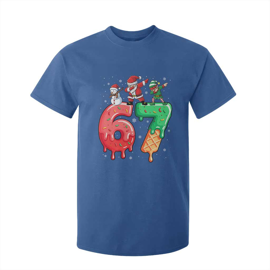67 Six Seven Christmas T Shirt For Kid Funny Dabbing Santa Elf Friends 6 7 Meme Gen Alpha Slang TS10 Royal Blue Print Your Wear