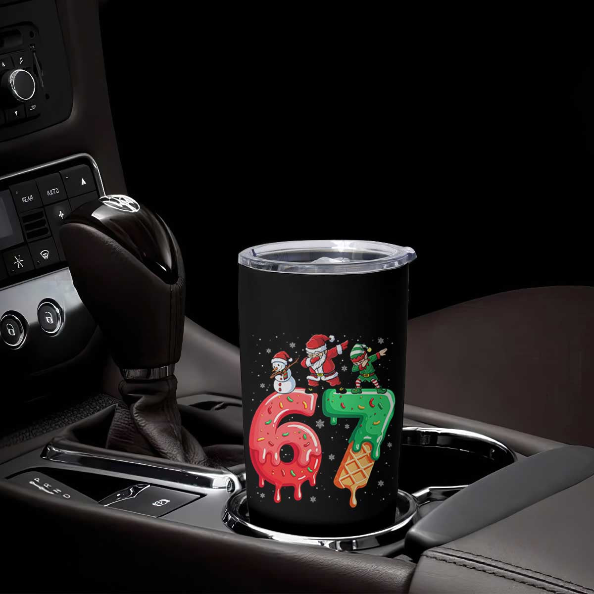 67 Six Seven Christmas Tumbler Cup Funny Dabbing Santa Elf Friends 6 7 Meme Gen Alpha Slang TS10 Print Your Wear