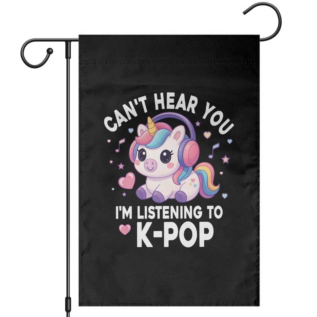 Kpop Lover Garden Flag Cant Hear You I'm Listening Kawaii K-Pop Korean Music TS10 Black Print Your Wear