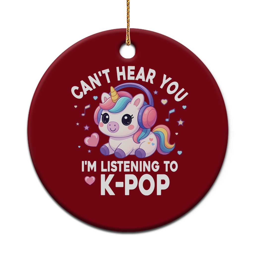 Kpop Lover Ceramic Ornament Cant Hear You I'm Listening Kawaii K-Pop Korean Music TS10 1pc Red Print Your Wear