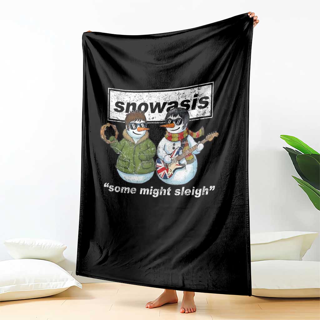 Snowasis Some Might Sleigh Christmas Throw Blanket Funny Music Lovers Snowman Singers Band TS10 Print Your Wear
