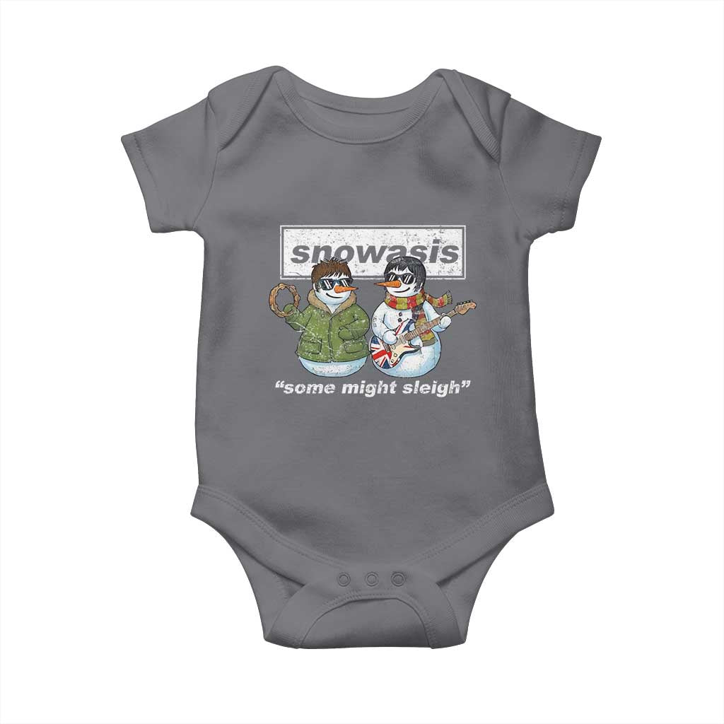Snowasis Some Might Sleigh Christmas Baby Onesie Funny Music Lovers Snowman Singers Band TS10 Charcoal Print Your Wear