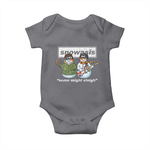 Snowasis Some Might Sleigh Christmas Baby Onesie Funny Music Lovers Snowman Singers Band TS10 Charcoal Print Your Wear