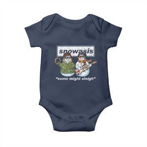 Snowasis Some Might Sleigh Christmas Baby Onesie Funny Music Lovers Snowman Singers Band TS10 Navy Print Your Wear