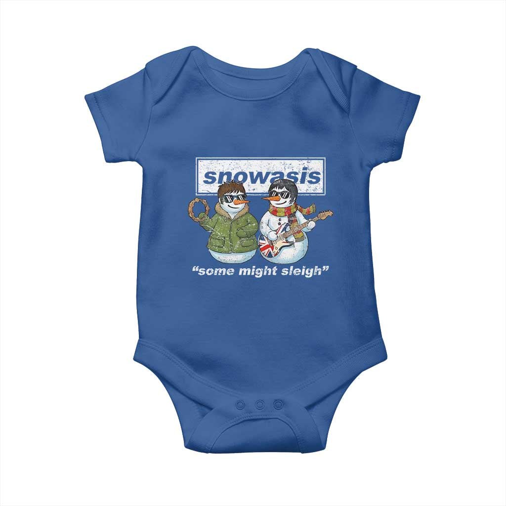 Snowasis Some Might Sleigh Christmas Baby Onesie Funny Music Lovers Snowman Singers Band TS10 Royal Blue Print Your Wear