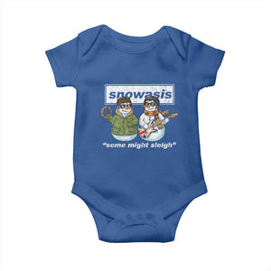 Snowasis Some Might Sleigh Christmas Baby Onesie Funny Music Lovers Snowman Singers Band TS10 Royal Blue Print Your Wear