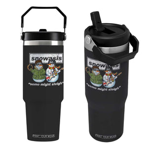 Snowasis Some Might Sleigh Christmas Flip Straw Tumbler Funny Music Lovers Snowman Singers Band TS10 One Size: 30 oz Black Print Your Wear