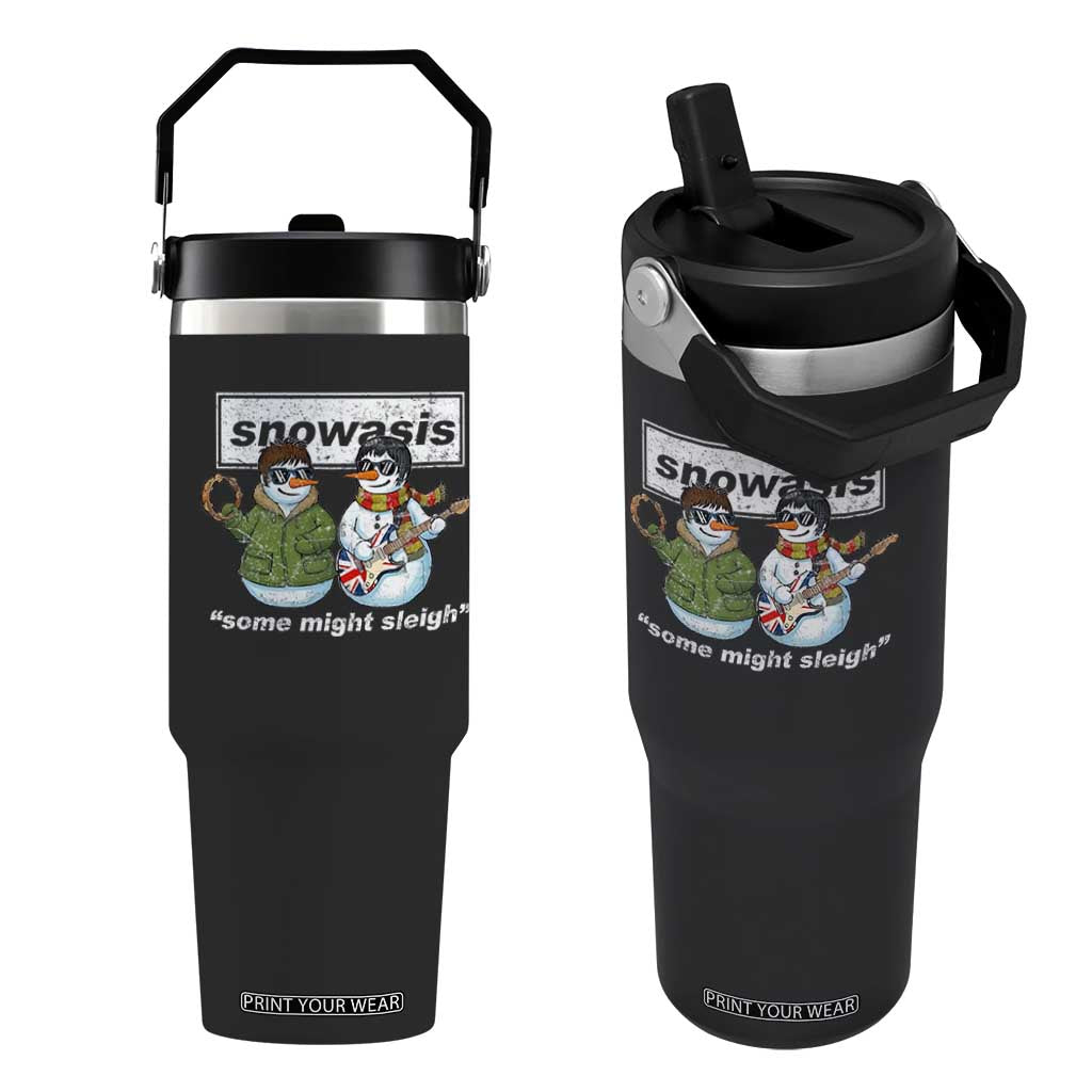 Snowasis Some Might Sleigh Christmas Flip Straw Tumbler Funny Music Lovers Snowman Singers Band TS10 One Size: 30 oz Black Print Your Wear