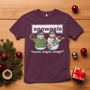 Snowasis Some Might Sleigh Christmas T Shirt Funny Music Lovers Snowman Singers Band TS10 Maroon Print Your Wear