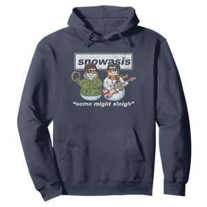 Snowasis Some Might Sleigh Christmas Hoodie Funny Music Lovers Snowman Singers Band TS10 Navy Print Your Wear