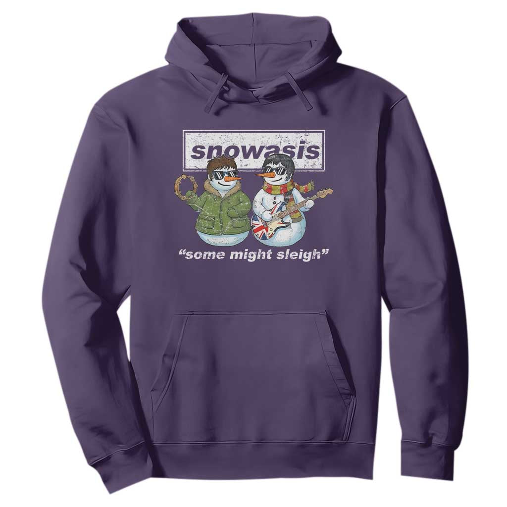 Snowasis Some Might Sleigh Christmas Hoodie Funny Music Lovers Snowman Singers Band TS10 Purple Print Your Wear