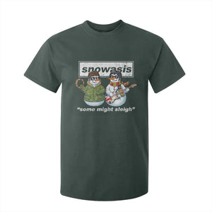 Snowasis Some Might Sleigh Christmas T Shirt For Kid Funny Music Lovers Snowman Singers Band TS10 Dark Forest Green Print Your Wear