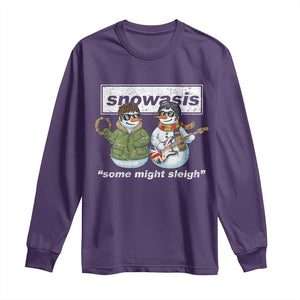 Snowasis Some Might Sleigh Christmas Long Sleeve Shirt Funny Music Lovers Snowman Singers Band TS10 Purple Print Your Wear