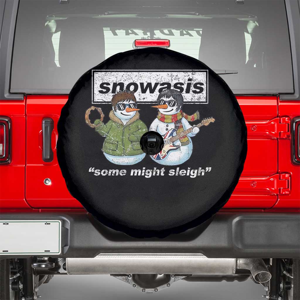 Snowasis Some Might Sleigh Christmas Spare Tire Cover Funny Music Lovers Snowman Singers Band TS10 Black Print Your Wear