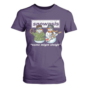 Snowasis Some Might Sleigh Christmas T Shirt For Women Funny Music Lovers Snowman Singers Band TS10 Purple Print Your Wear