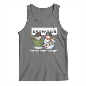 Snowasis Some Might Sleigh Christmas Tank Top Funny Music Lovers Snowman Singers Band TS10 Black Heather Print Your Wear