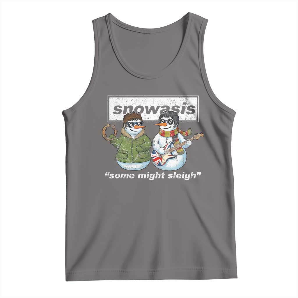 Snowasis Some Might Sleigh Christmas Tank Top Funny Music Lovers Snowman Singers Band TS10 Deep Heather Print Your Wear