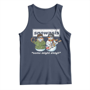 Snowasis Some Might Sleigh Christmas Tank Top Funny Music Lovers Snowman Singers Band TS10 Navy Print Your Wear