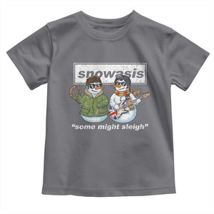 Snowasis Some Might Sleigh Christmas Toddler T Shirt Funny Music Lovers Snowman Singers Band TS10 Charcoal Print Your Wear