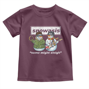 Snowasis Some Might Sleigh Christmas Toddler T Shirt Funny Music Lovers Snowman Singers Band TS10 Maroon Print Your Wear