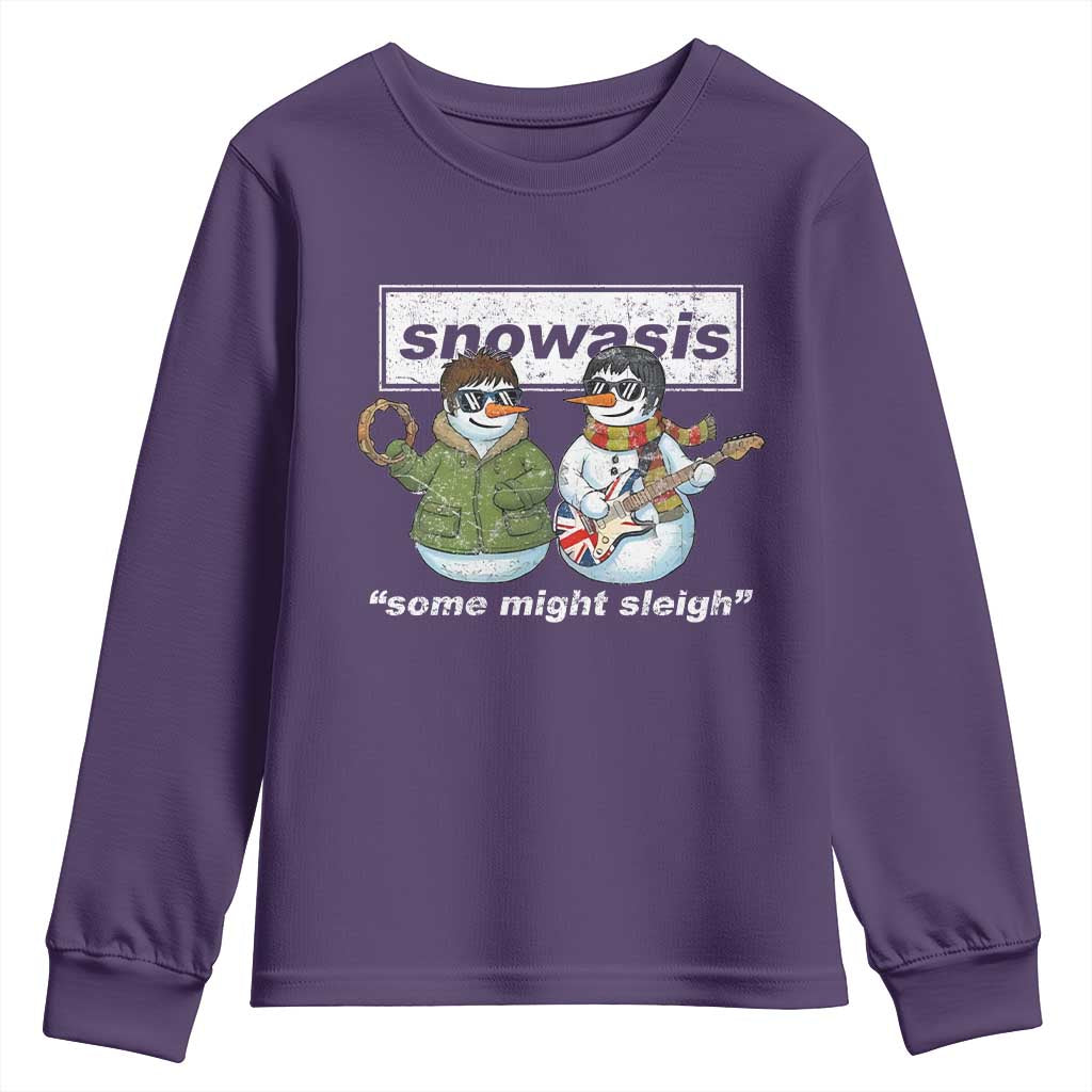 Snowasis Some Might Sleigh Christmas Youth Sweatshirt Funny Music Lovers Snowman Singers Band TS10 Purple Print Your Wear