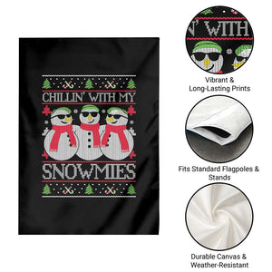 Chillin With My Snowmies Garden Flag Funny Snowman Christmas Kids Boys Ugly Xmas TS10 Print Your Wear
