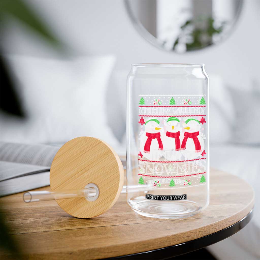 Chillin With My Snowmies Glass Can Funny Snowman Christmas Kids Boys Ugly Xmas TS10 Print Your Wear
