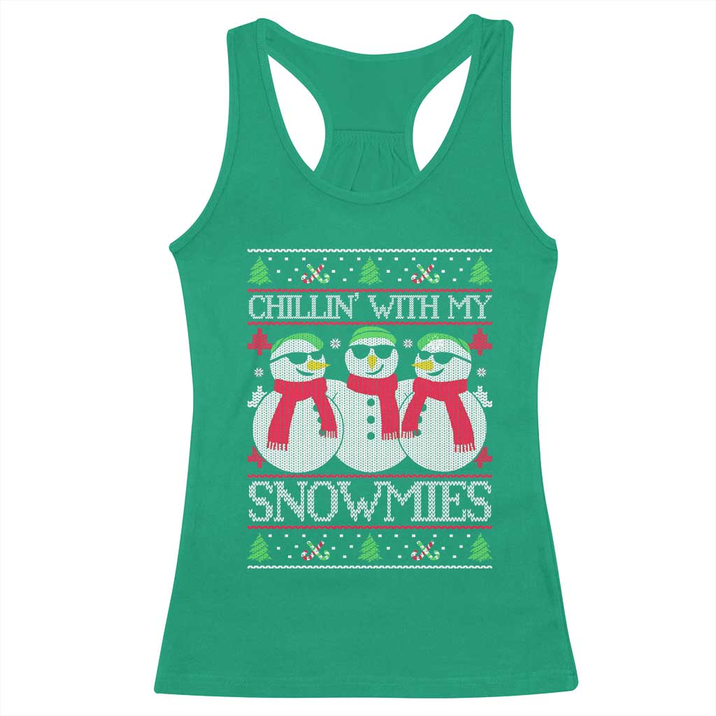 Chillin With My Snowmies Racerback Tank Top Funny Snowman Christmas Kids Boys Ugly Xmas TS10 Irish Green Print Your Wear