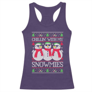 Chillin With My Snowmies Racerback Tank Top Funny Snowman Christmas Kids Boys Ugly Xmas TS10 Purple Print Your Wear