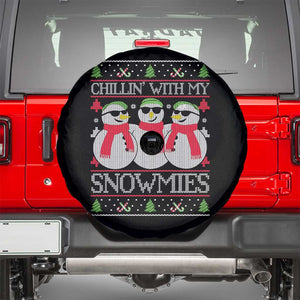Chillin With My Snowmies Spare Tire Cover Funny Snowman Christmas Kids Boys Ugly Xmas TS10 Black Print Your Wear
