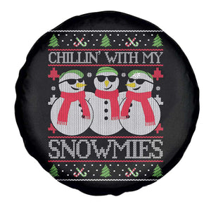 Chillin With My Snowmies Spare Tire Cover Funny Snowman Christmas Kids Boys Ugly Xmas TS10 Print Your Wear
