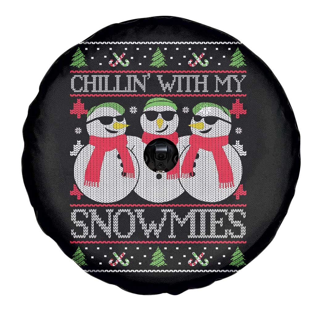 Chillin With My Snowmies Spare Tire Cover Funny Snowman Christmas Kids Boys Ugly Xmas TS10 Print Your Wear