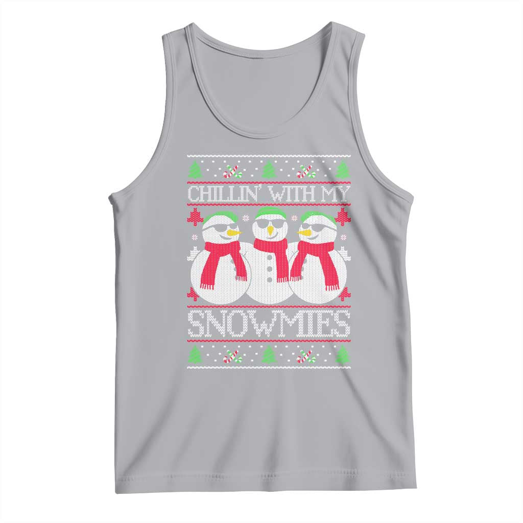 Chillin With My Snowmies Tank Top Funny Snowman Christmas Kids Boys Ugly Xmas TS10 Athletic Heather Print Your Wear