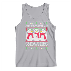 Chillin With My Snowmies Tank Top Funny Snowman Christmas Kids Boys Ugly Xmas TS10 Athletic Heather Print Your Wear