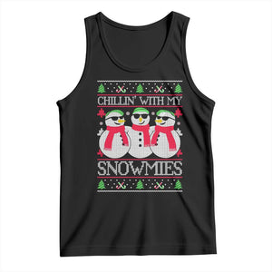 Chillin With My Snowmies Tank Top Funny Snowman Christmas Kids Boys Ugly Xmas TS10 Black Print Your Wear