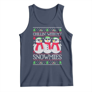 Chillin With My Snowmies Tank Top Funny Snowman Christmas Kids Boys Ugly Xmas TS10 Navy Print Your Wear