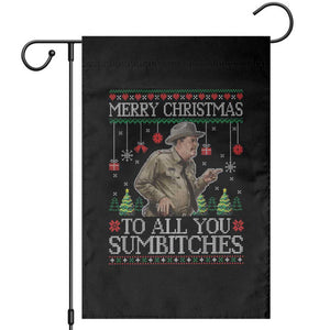 Merry Christmas Sumbitches Garden Flag Funny Smokey Retro 80s Movie The Bandit Ugly Xmas TS10 Black Print Your Wear