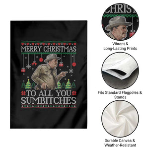 Merry Christmas Sumbitches Garden Flag Funny Smokey Retro 80s Movie The Bandit Ugly Xmas TS10 Print Your Wear