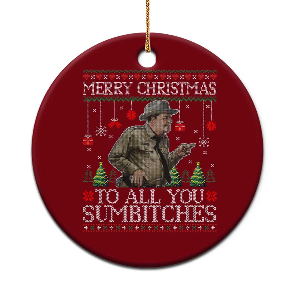 Merry Christmas Sumbitches Ceramic Ornament Funny Smokey Retro 80s Movie The Bandit Ugly Xmas TS10 1pc Red Print Your Wear