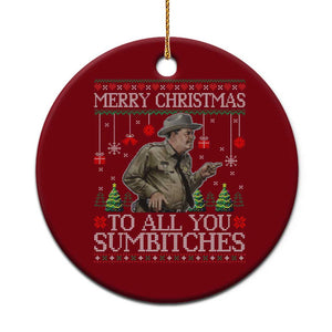 Merry Christmas Sumbitches Ceramic Ornament Funny Smokey Retro 80s Movie The Bandit Ugly Xmas TS10 1pc Red Print Your Wear