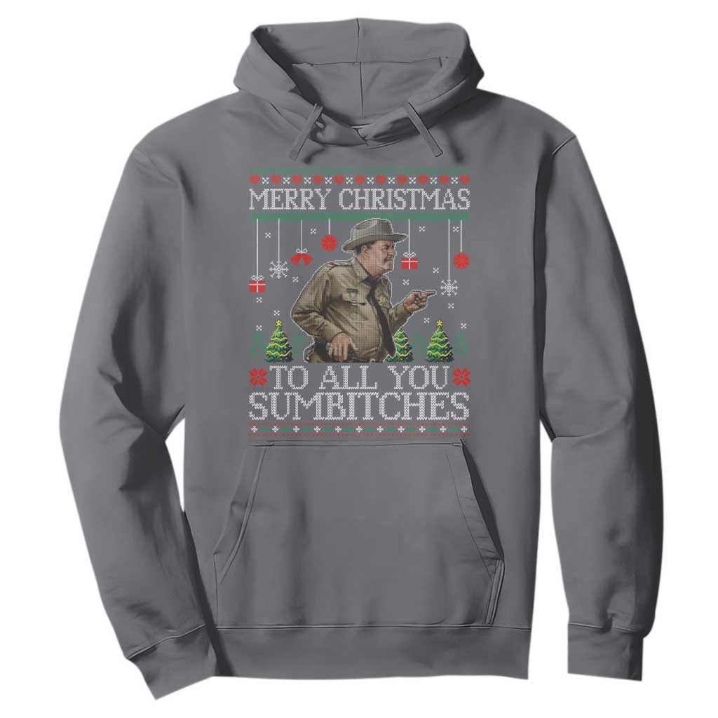 Merry Christmas Sumbitches Hoodie Funny Smokey Retro 80s Movie The Bandit Ugly Xmas TS10 Charcoal Print Your Wear