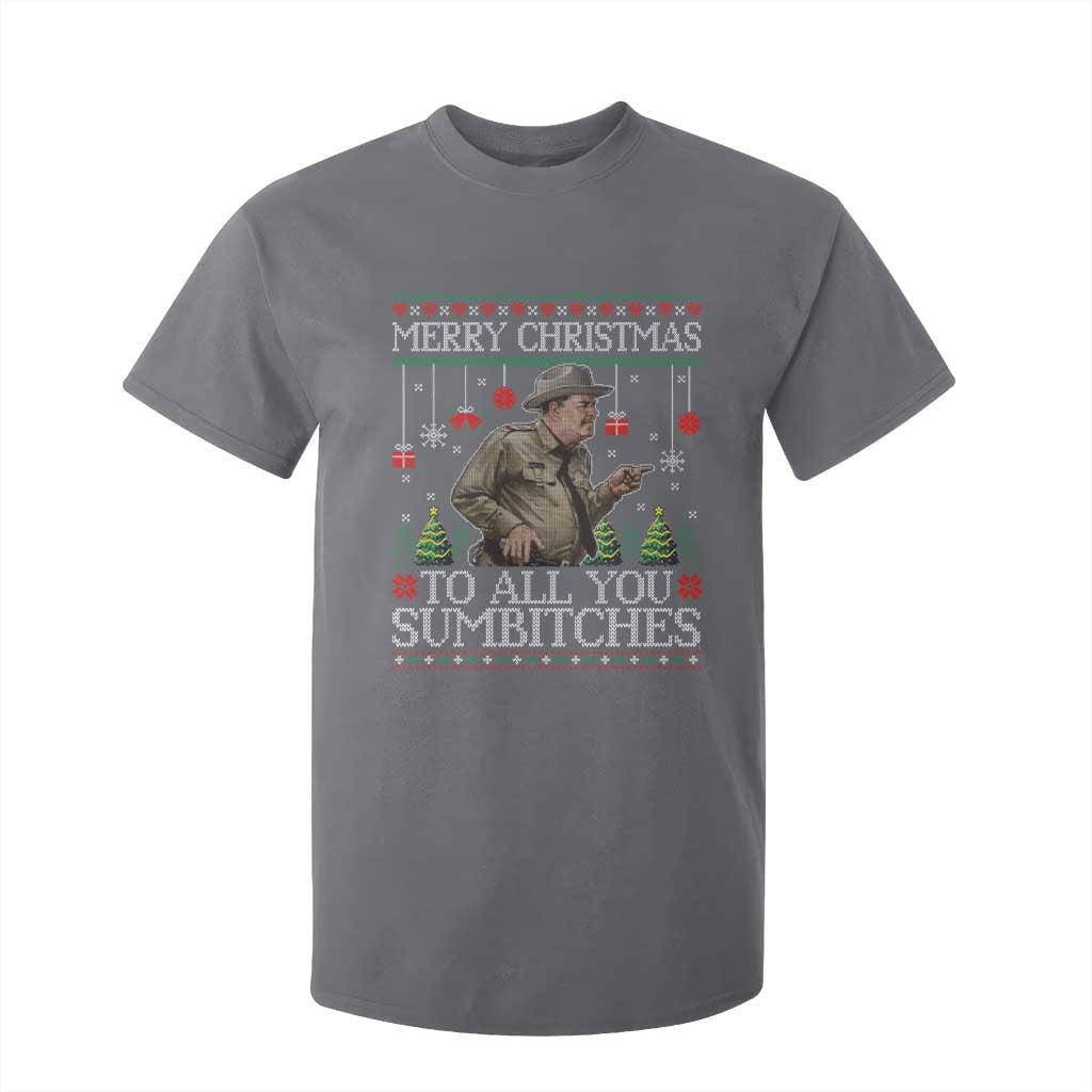 Merry Christmas Sumbitches T Shirt For Kid Funny Smokey Retro 80s Movie The Bandit Ugly Xmas TS10 Charcoal Print Your Wear