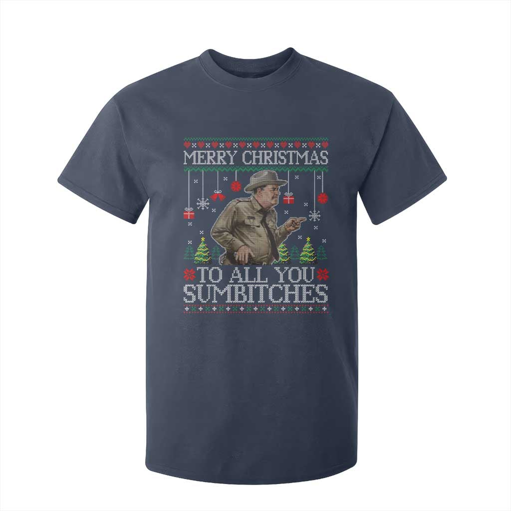 Merry Christmas Sumbitches T Shirt For Kid Funny Smokey Retro 80s Movie The Bandit Ugly Xmas TS10 Navy Print Your Wear