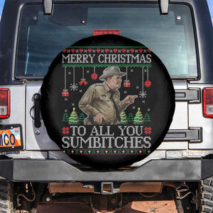 Merry Christmas Sumbitches Spare Tire Cover Funny Smokey Retro 80s Movie The Bandit Ugly Xmas TS10 No hole Black Print Your Wear