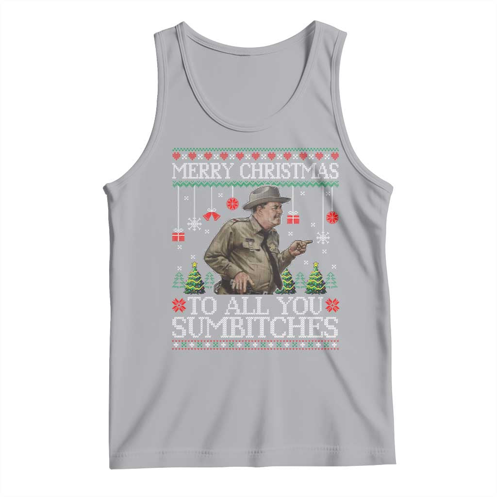 Merry Christmas Sumbitches Tank Top Funny Smokey Retro 80s Movie The Bandit Ugly Xmas TS10 Athletic Heather Print Your Wear