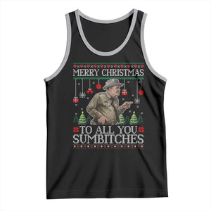 Merry Christmas Sumbitches Tank Top Funny Smokey Retro 80s Movie The Bandit Ugly Xmas TS10 Black Athletic Heather Print Your Wear