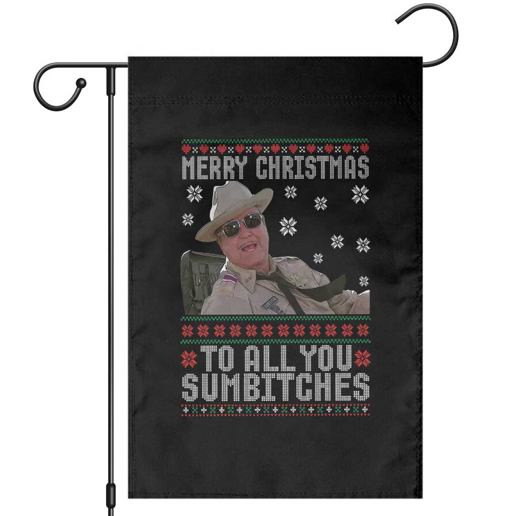 Merry Christmas To All You Sumbitches Garden Flag Funny Ugly Xmas Retro 80s Movie TS10 Black Print Your Wear