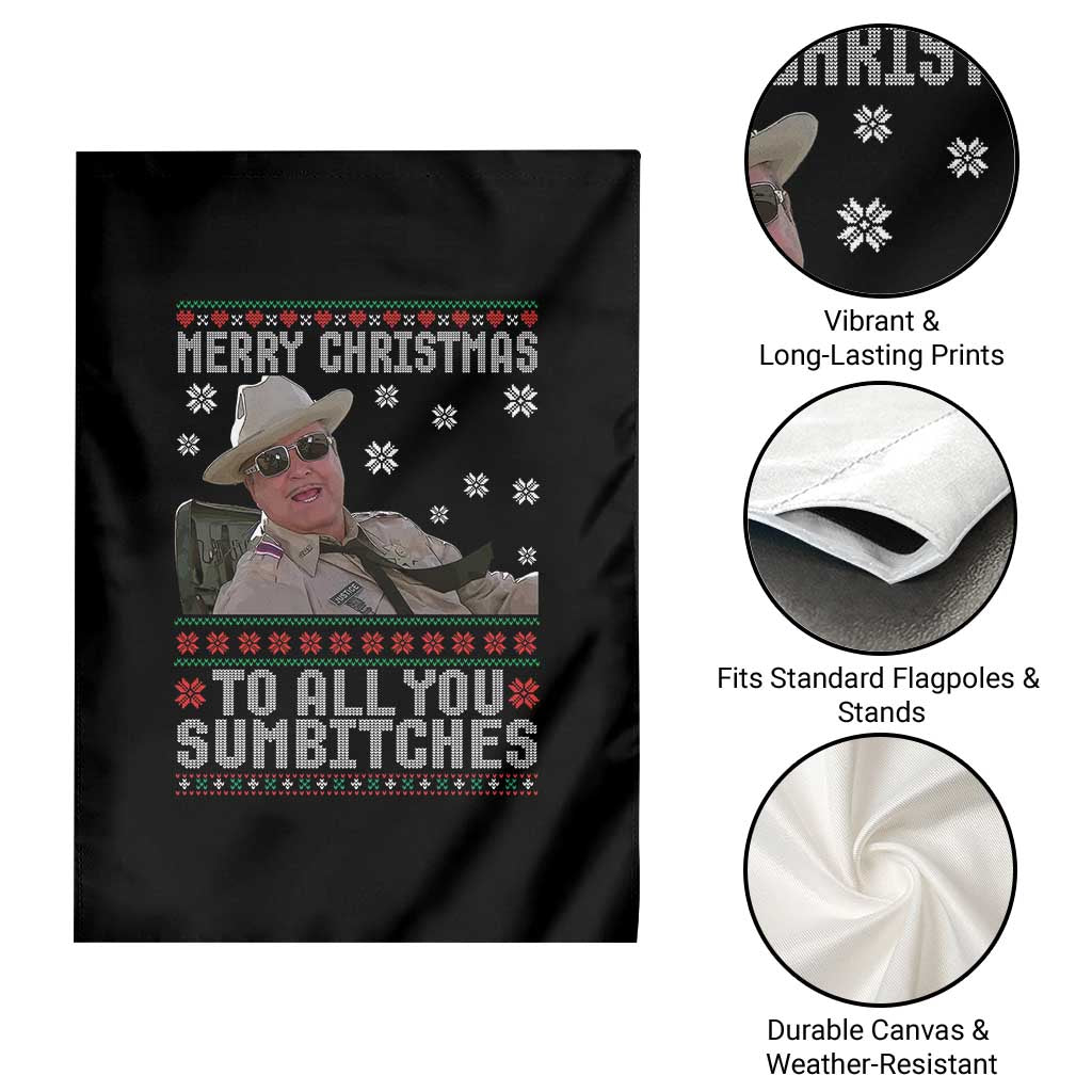 Merry Christmas To All You Sumbitches Garden Flag Funny Ugly Xmas Retro 80s Movie TS10 Print Your Wear