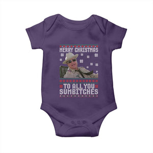 Merry Christmas To All You Sumbitches Baby Onesie Funny Ugly Xmas Retro 80s Movie TS10 Purple Print Your Wear